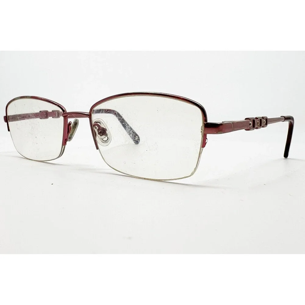 Cathy Daniels Eyeglasses Womens Burgundy Half Rim Rectangular Frames 52-17-135